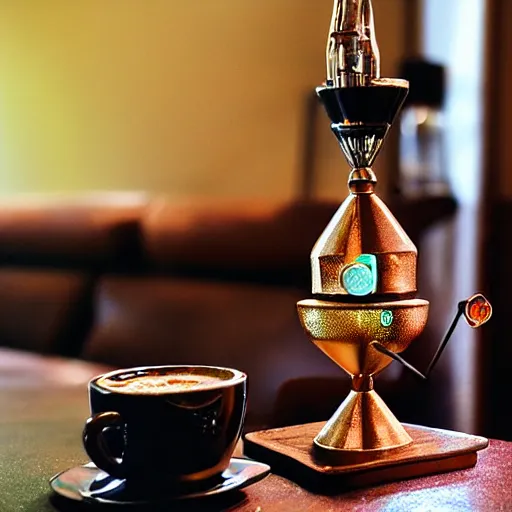 Prompt: hookah, shisha with coffee in the coffeehouse, arstation