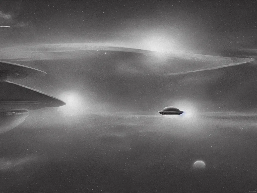 Image similar to a beautiful matte painting of an ufo by m. c. escher, cinematic, dynamic lighting, concept art, realistic