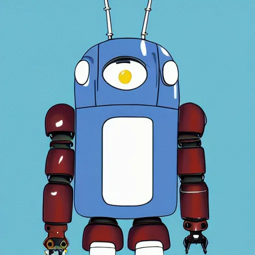 Image similar to Cute robot beetle, blue, cartoon by Studio Ghibli