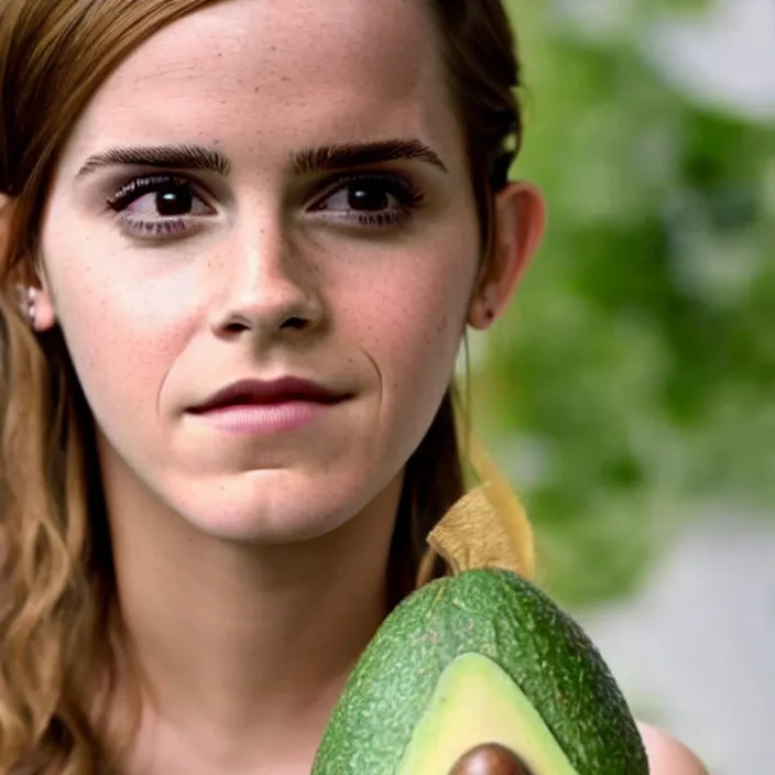 Prompt: emma watson as an avocado, movie still, 8 k