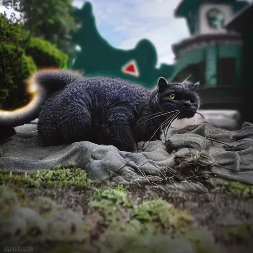 Image similar to godzilla cat