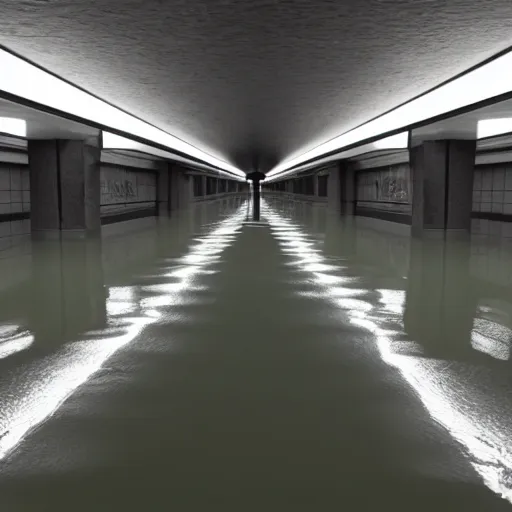 photo of a subway station, the floor is flooded with | Stable Diffusion ...