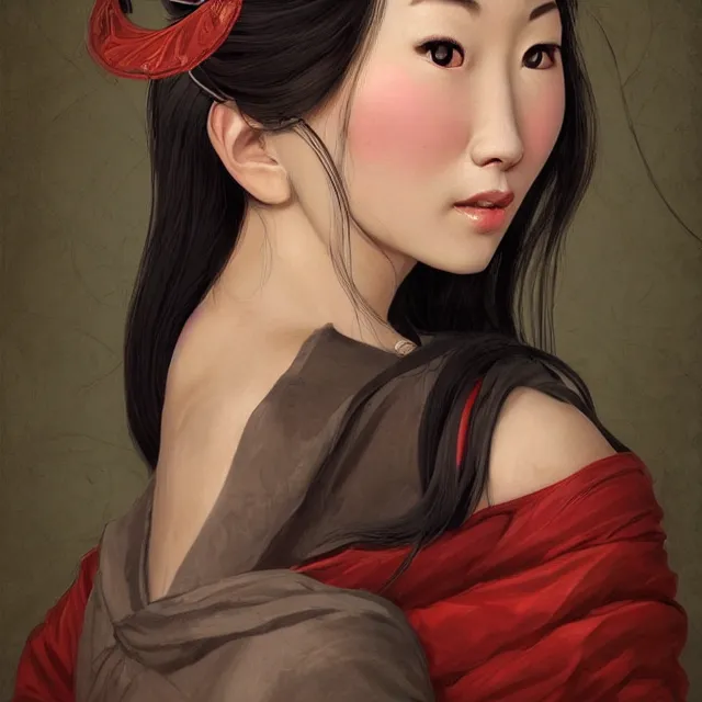 Image similar to beautiful women with oriental faces, character portrait, sharp, digital matte painting, by asher brown durand, trending on artstation