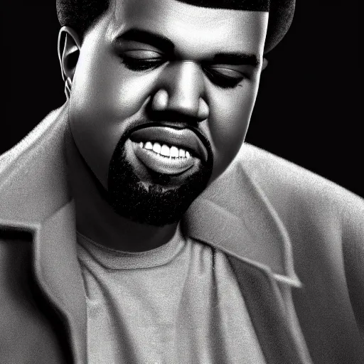 Image similar to hyperrealistic image of ( ( kanye west ) ) conway twitty, stunning 3 d render inspired by istvan sandorfi & greg rutkowski & banksy, perfect facial symmetry, dim volumetric cinematic lighting, 8 k octane comprehensive render, extremely mega hyper - detailed and lifelike attributes & atmosphere, intricate, realistic flesh texture, masterpiece, artstation, stunning,