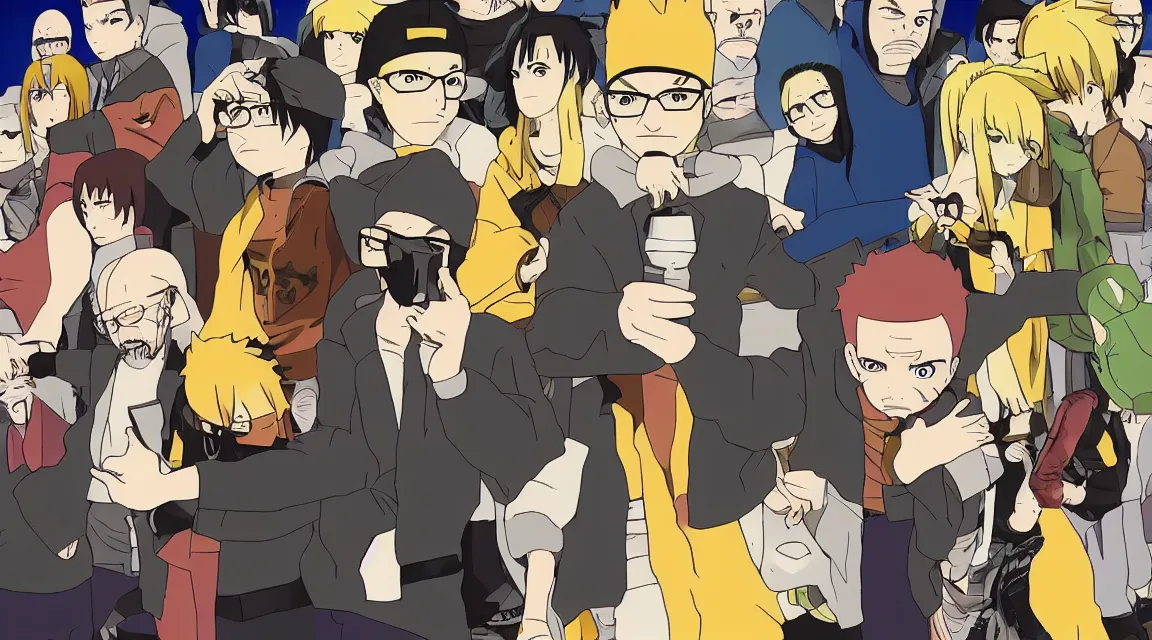 Prompt: Breaking Bad anime in the style of Naruto