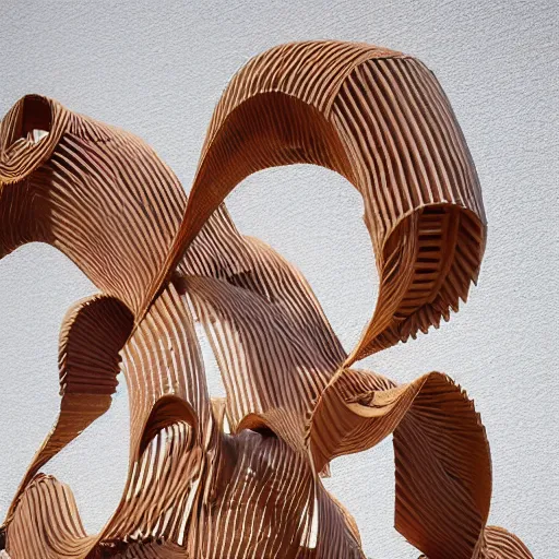 Image similar to tentacles made of brown corrugated cardboard, cut out of cardboard, realistic photography, fantasy