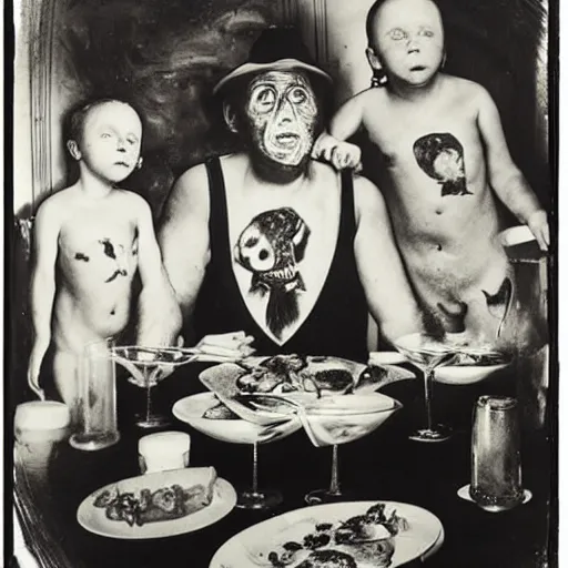 Image similar to joel - peter witkin family dinner