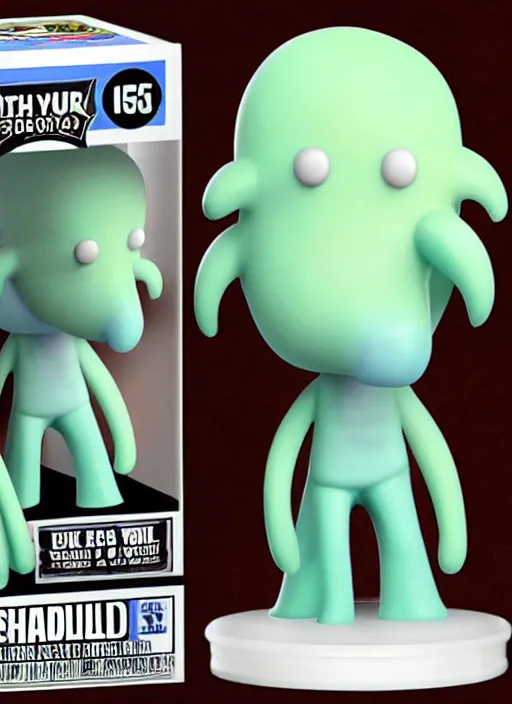 Image similar to funko pop figure of handsome squidward