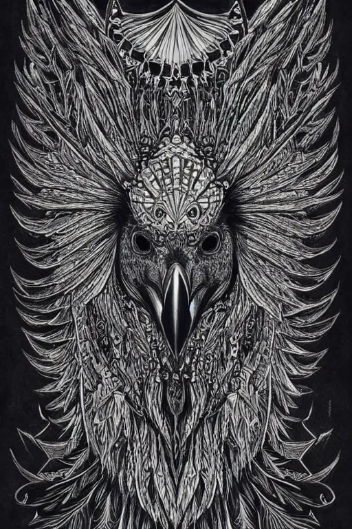 Prompt: mystical raven, black ink on paper, trending on artstation, beautiful, intricate, detailed