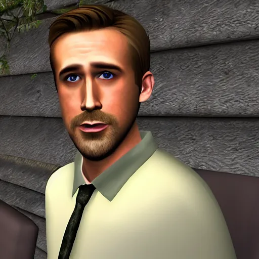 Image similar to screenshot of ryan gosling in gmod