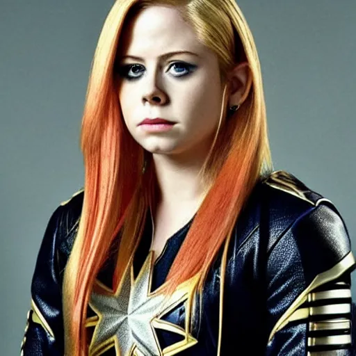 Image similar to Avril Lavigne as Captain Marvel