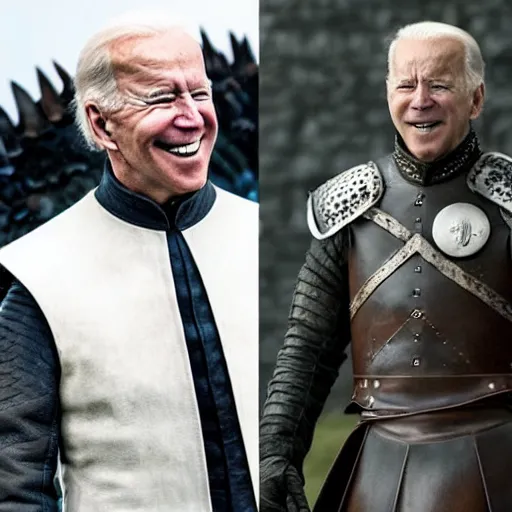 Prompt: A promotional image of Joe Biden as as a Lannister soldier in Game of Thrones