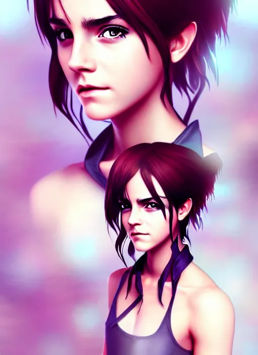 Image similar to Emma watson as an anime character digital illustration portrait design by Ross Tran, artgerm detailed, soft lighting