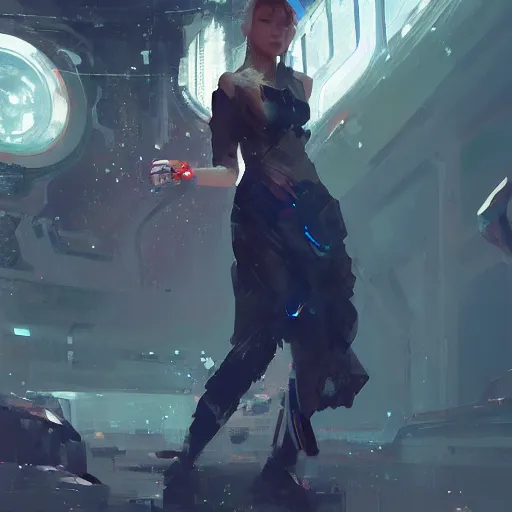 Prompt: a girl holding a glass, the glass contains a black hole, 4 k artstation concept art by wadim kashin