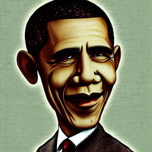 Image similar to a caricature of obama by alexander jansson