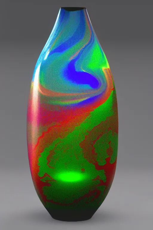 Prompt: a ray - traced 3 d render of a 1 9 8 0's lava lamp