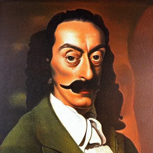 Image similar to portrait of Salvador Dali in the style of Joseph Wright of Derby