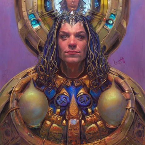 Image similar to portrait of a disney atlantean, by donato giancola.