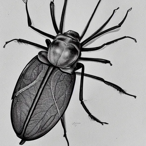 Image similar to bug, black and white, botanical illustration