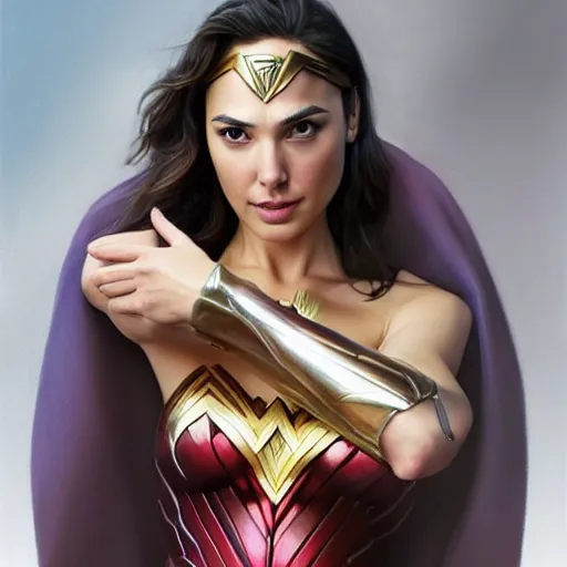 Prompt: gal gadot in the style of stefan kostic, realistic, full body, sharp focus, 8 k high definition, insanely detailed, intricate, elegant, art by stanley lau and artgerm