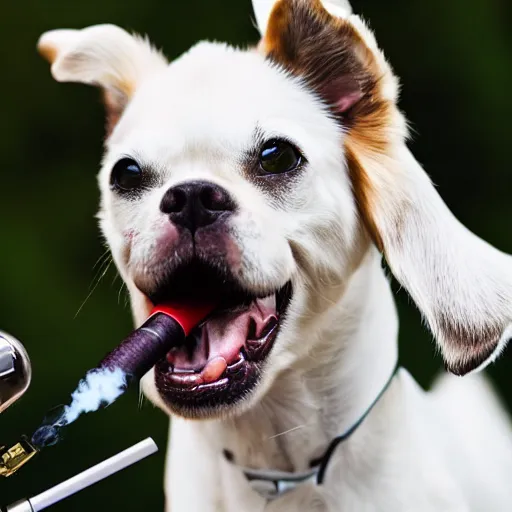 Image similar to dog vaping