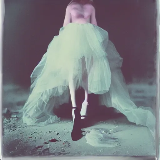 Image similar to kodak portra 4 0 0, wetplate, photo of a surreal artsy dream scene,, girl, weird fashion, grotesque, extravagant dress, photographed by paolo roversi style