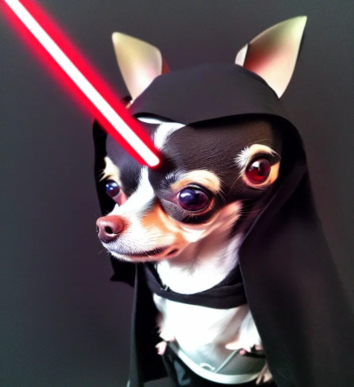 Prompt: chihuahua as darth vader, by artgerm