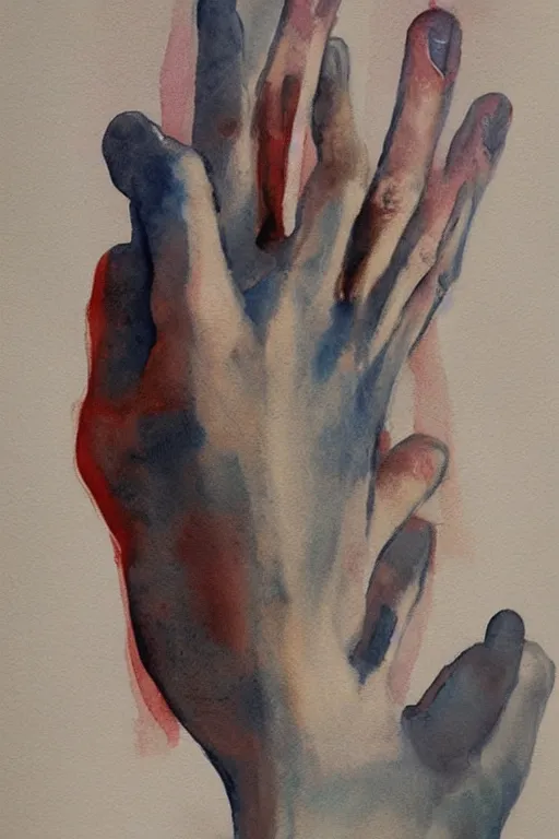 Image similar to watercolor hand by marlene dumas