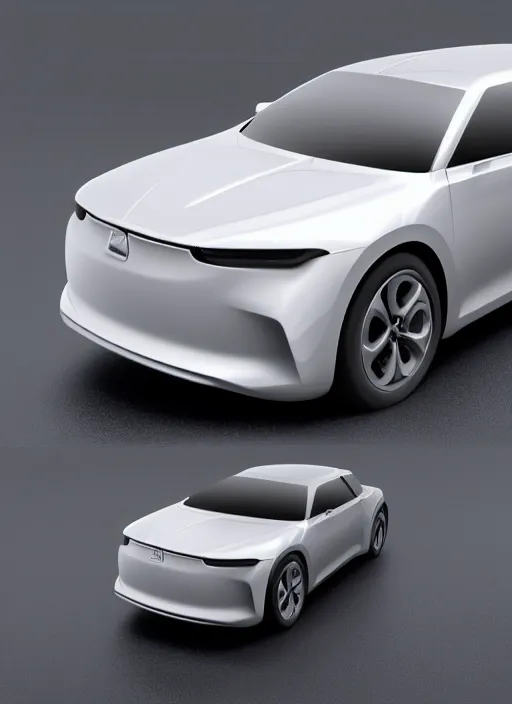 Image similar to clear photorealistic product picture of a realistic cube shaped car