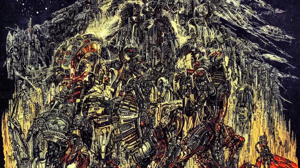 Image similar to exotic alien empire by Philippe Druillet