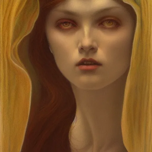 Prompt: a painting in the style of tom bagshaw and in the style of jean delville and in the style of charles dulac.