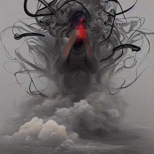 Image similar to Apocalypse storm, smoke, ouragan, fog, wind, by James Jean, trending on artstation