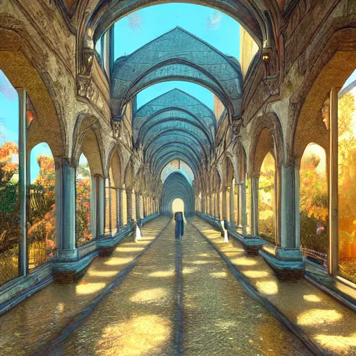 Prompt: Paradise cloisters,Hyperdetailed photorealism, UHD, amazing depth, glowing rich colors, golden ration, 3d shading, cinematic lighting, artstation concept art