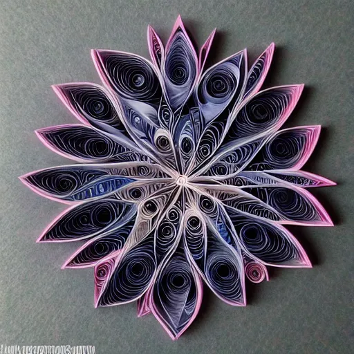 Prompt: Liminal space in outer space, paper quilling art