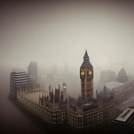 Image similar to London fog, realistic, photo studio, HDR, 8k, trending on artstation