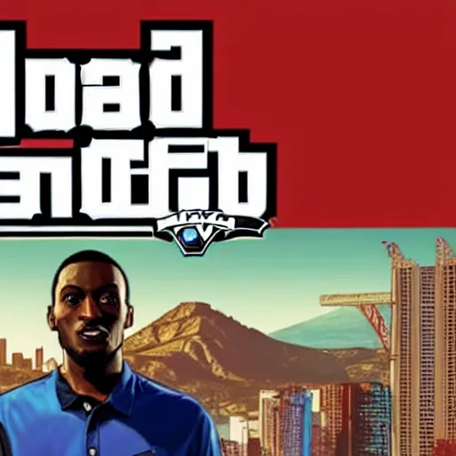 Prompt: MKBHD on GTA V cover art