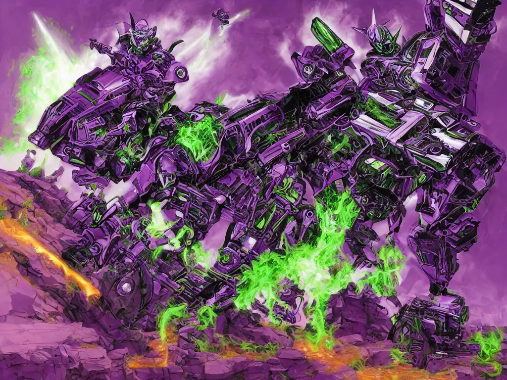 Image similar to portrait of cowboy johnny cash as purple green optimus prime from transformers riding on guitar zord ufo hoverboard, intricate, highly detailed, smooth, artstation, digital illustration by Lisa Frank and Ruan Jia and Mandy Jurgens and Artgerm and Wayne Barlowe and Greg Rutkowski and Zdislav Beksinski