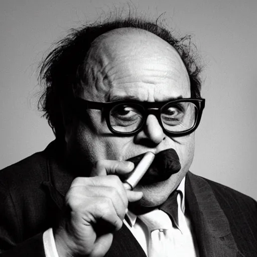 Image similar to Danny Devito smoking a cigar