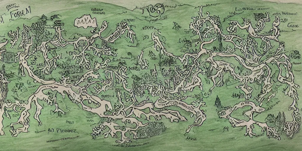 Image similar to A hand drawn map of the great forest