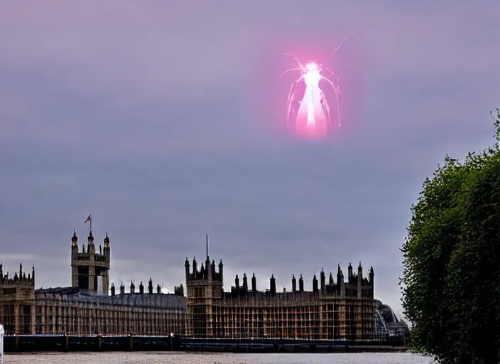 Image similar to nuclear mushroom cloud over london