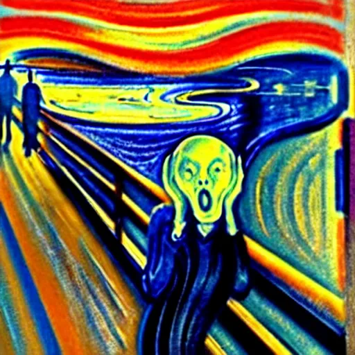 Image similar to the scream in a realistic setting