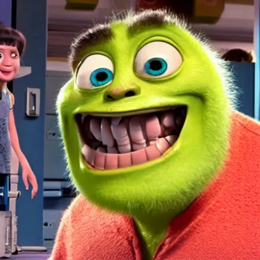 Image similar to dwayne johnson in monsters inc