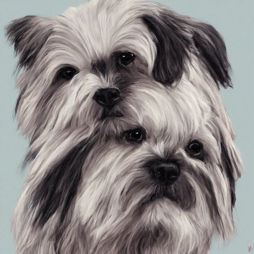 Prompt: a maltese terrier portrait, concept art by yulia zhuchkova, lord raven art print,