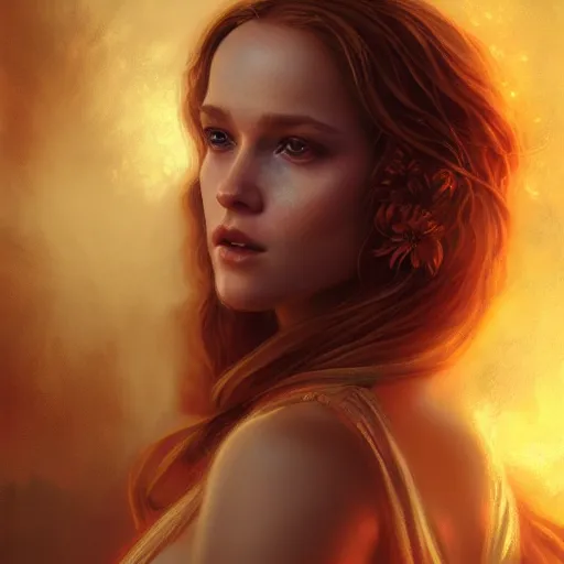 Image similar to majestic gracious regal seductive aphrodite portrait, ancient greece, atmospheric lighting, painted, intricate, volumetric lighting, beautiful, rich deep colours masterpiece, golden hour, sharp focus, ultra detailed, by leesha hannigan, ross tran, thierry doizon, kai carpenter, ignacio fernandez rios