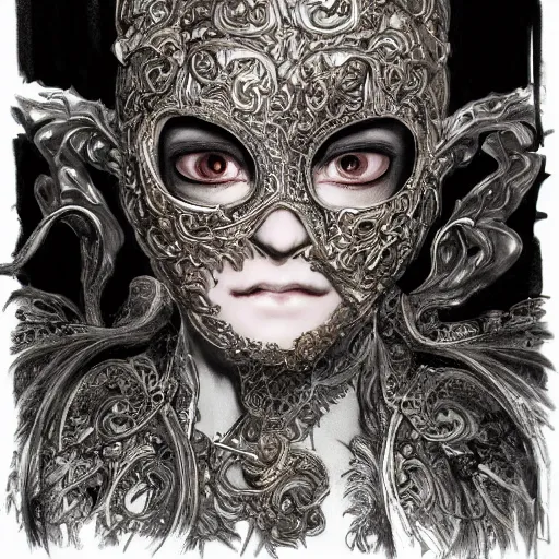 Mortal Kombat Fashion : man wearing Louis Vuitton monogram concept mask,  renaissance period, hyper realistic v--5, 8k, 8mm lens, trending on  artstation, sharp focus, studio photo, intricate details, highly detailed,  by greg