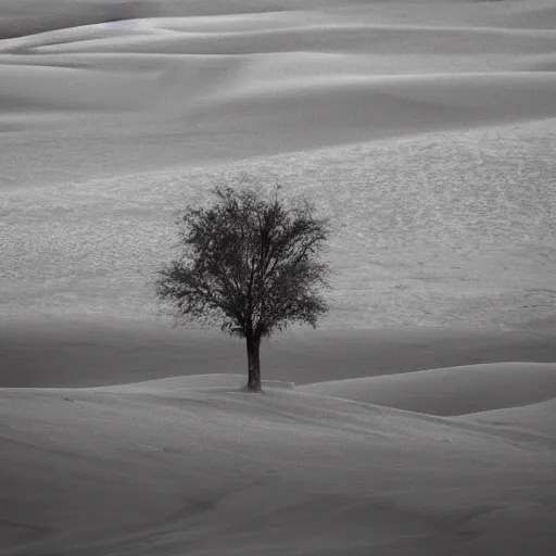 Image similar to A lone flourishing tree in the middle of a desolate dessert