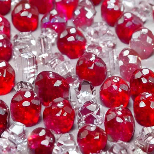 Image similar to An apple is made of ruby crystal.