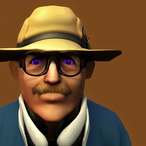 Image similar to albert eisenstein in tf 2, sfm render, steam workshop, source engine, team fortress 2, model