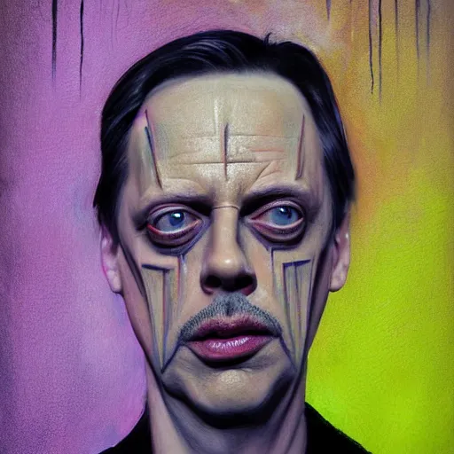 Prompt: hyperrealistic mixed media high resolution painting of Steve Buscemi !Hellraiser!, stunning 3d render inspired art by Jamie Salmon and István Sándorfi and Greg Rutkowski, perfect facial symmetry, dim volumetric lighting, 8k octane beautifully detailed render, full body shot, post-processing, extremely hyper-detailed, intricate, epic composition, highly detailed attributes, highly detailed atmosphere, cinematic lighting, masterpiece, trending on artstation, very very detailed, masterpiece, stunning, flawless completion, lifelike texture, perfection,