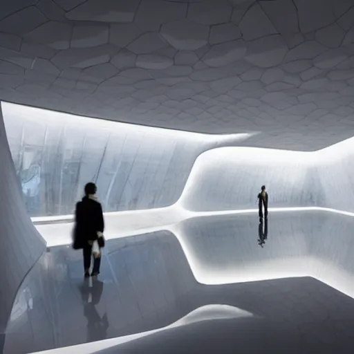 Prompt: stunning museum by Zaha Hadid